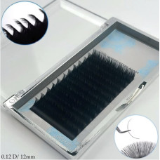 Вії Luxury Eyelashes — вигин D, товщина 0.12 мм, довжина 12 мм (12 ліній)