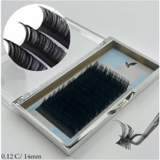 Вії Luxury Eyelashes — вигин D, товщина 0.12 мм, довжина 14 мм (12 ліній)