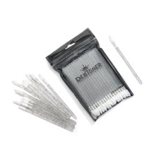 Велюрові аплікатори Designer для вій та губ (чорні), 50 шт/уп