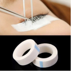 Скотч (стрічка) 1.2см для нарощування, ламінування та корекції вій - паперова біла S 