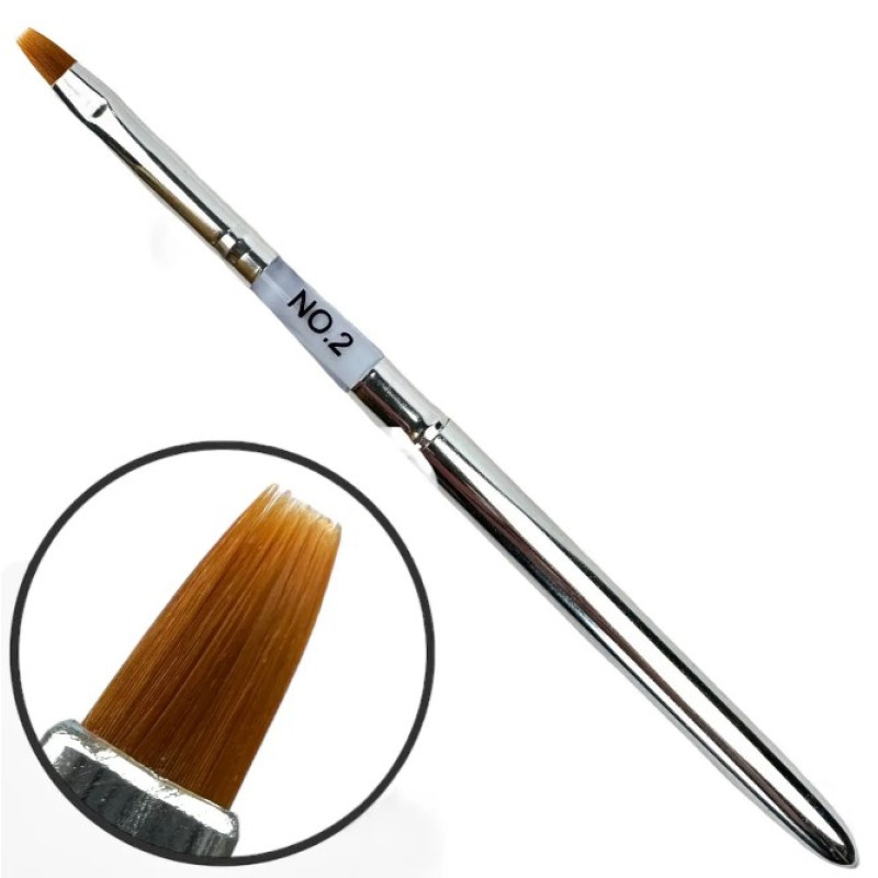 Пензель трансформер для нарощування — квадрат (металевий) для роботи з гелем No 2 