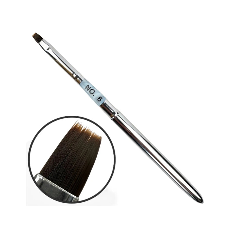 Пензель-трансформер Квадратний (Гелевий) No 6 - Металевий з ковпачком