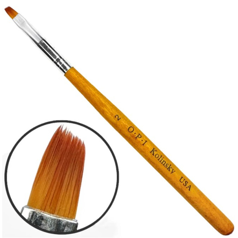 Пензель OPI Kolinsky Скошений No 2 - Для френча, гелю та акрилу