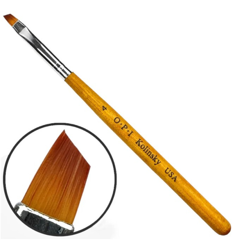 Пензель OPI Kolinsky Скошений No 4 - Для професійного френча та моделювання