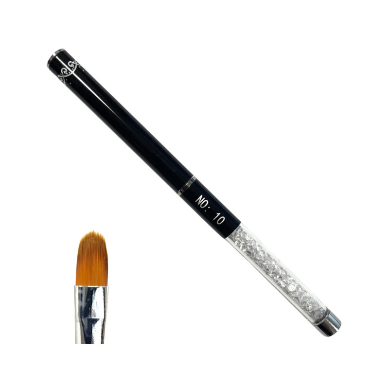 Гелевий пензель Овальний (Язик) No 10  Максі-розмір, з камінням