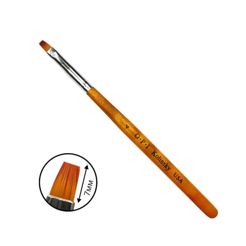Пензель OPI Kolinsky Квадрат No 4 (7 мм) - Для нарощування гелем та акрилом