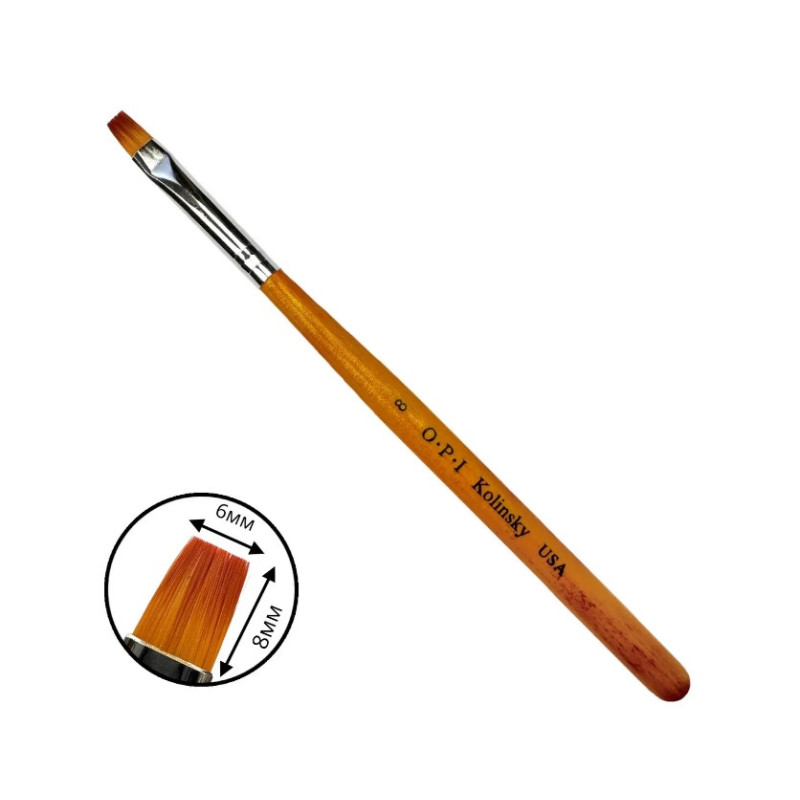 Пензель OPI Kolinsky Квадрат No 8 (6х8 мм) - Для професійного об'ємного нарощування