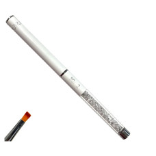 Плоский Пензлик Квадрат No 2 для Гелю - З камінням та ковпачком