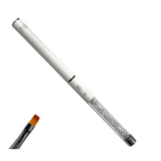 Плоский Пензлик Квадрат No 4 для Гелю - Універсальний, з камінням