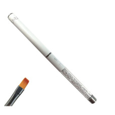 Плоский Пензлик Квадрат No 6 для Гелю - Професійний, з камінням