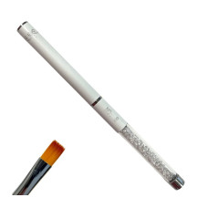 Плоский Пензлик Квадрат No 8 для Гелю - Швидкісне нарощування, з камінням