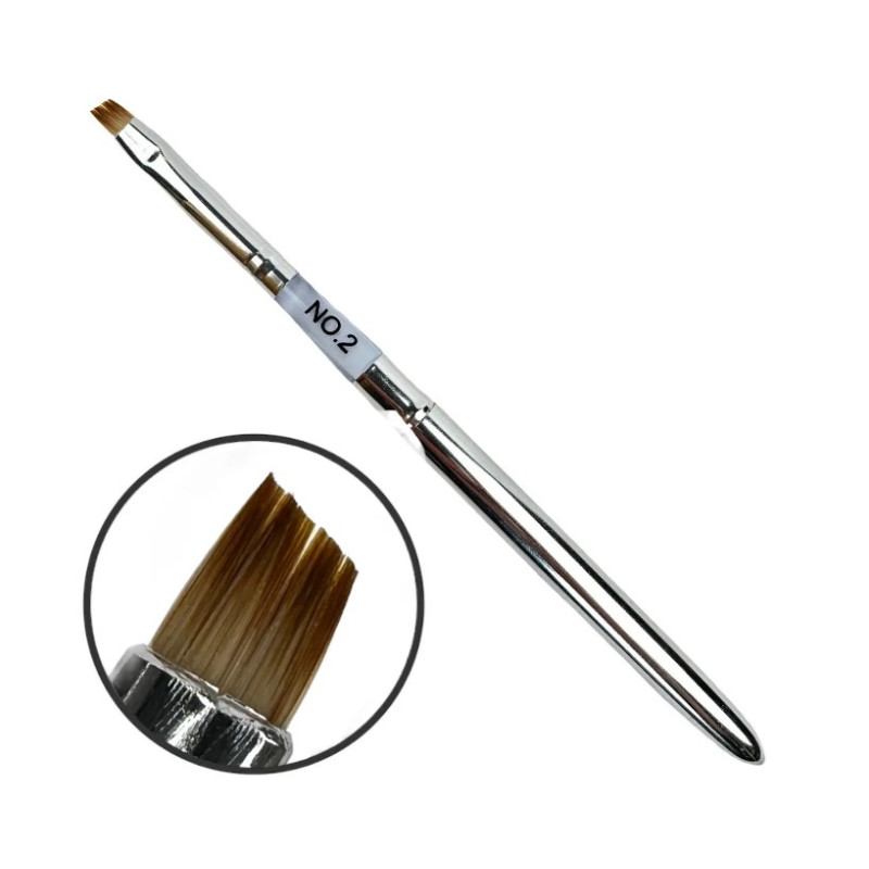 Пензель-трансформер Скошений No 2 (Гель/Полігель) - Для ідеальної лінії кутикули