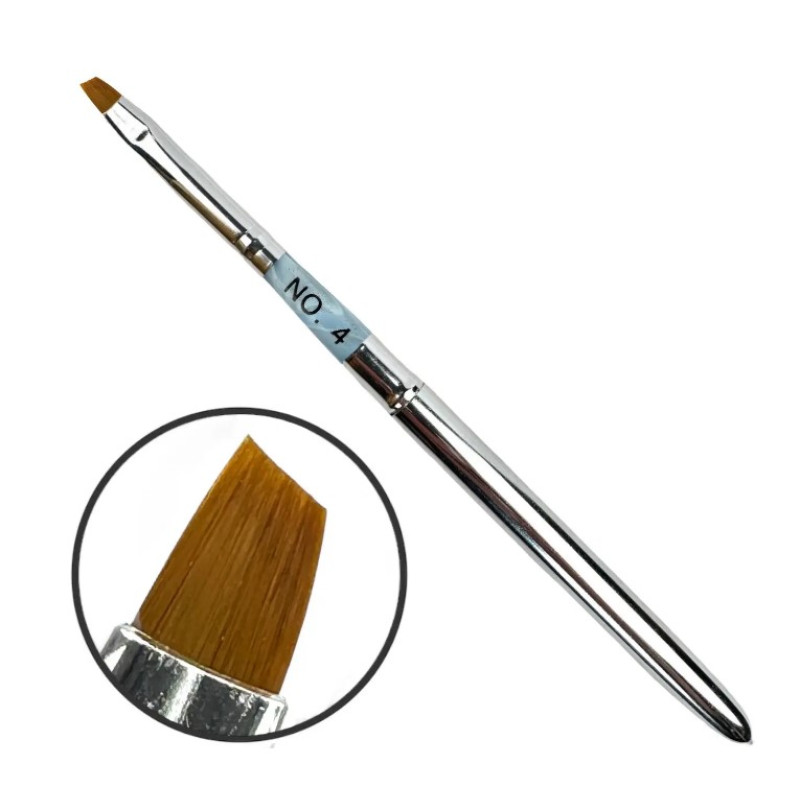 Пензель-трансформер Скошений No 4 (Гель/Полігель) - Ідеальний для френча