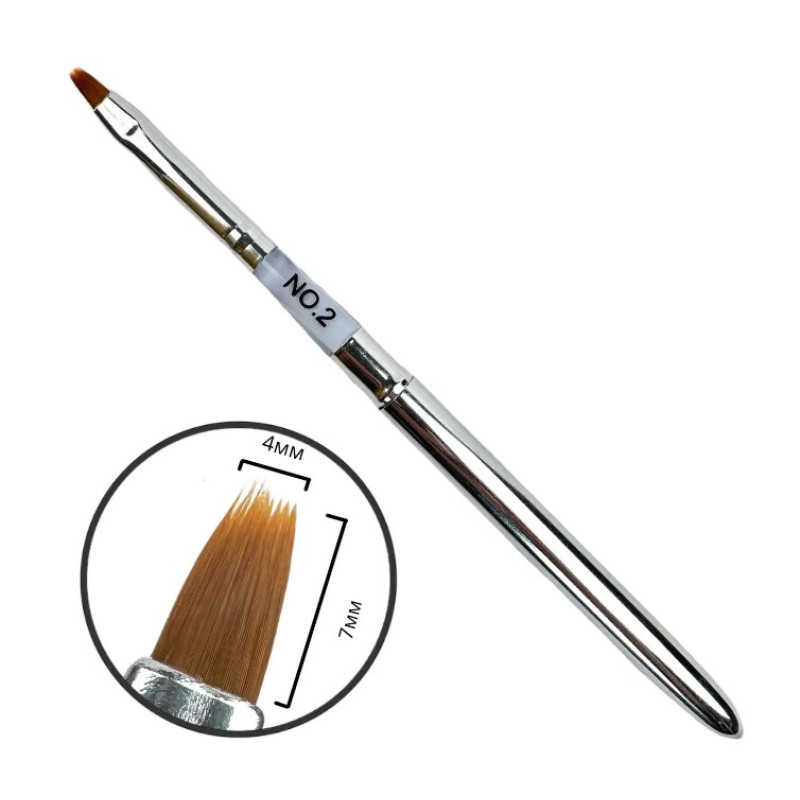 Пензель-трансформер Овал No 2 (4х7 мм) - Універсальний для гелю та акрилу