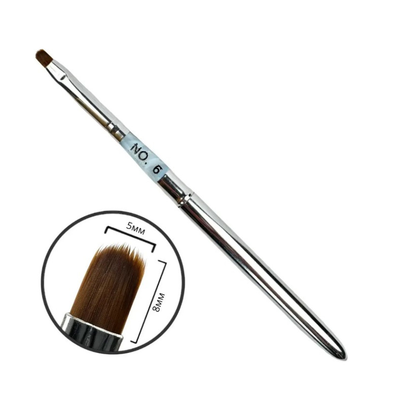 Пензель-трансформер Овал No 6 (5х8 мм) - Стандарт для моделювання гелем/акрилом