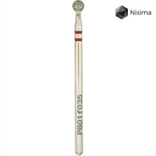 Фреза діамантова Nisima «Куля» червона (3.5 мм) P801f035