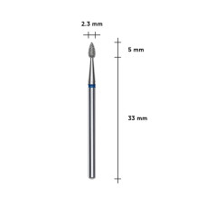 Фреза алмазна Staleks PRO Expert крапля синя (FA40B023), 2.3/5 мм