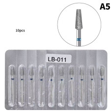 Набір алмазних фрез «Конус усечений» LB-011 (10 шт.) — синя насічка