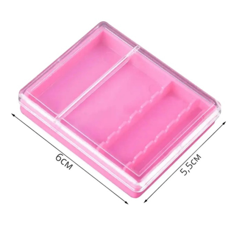 Органайзер - контейнер для зберігання фрезерних насадок та барабанчиків (60х55мм.) рожевий