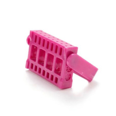 Підставка - контейнер для фрезерних насадок, на 16 комірок із кришкою Яскраво-рожевий