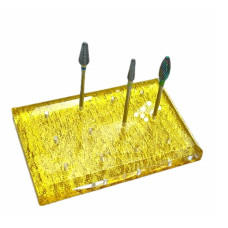 Підставка прямокутна для фрезерних насадок на 12 осередків, плоска Золото