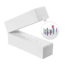 Біла підставка для зберігання фрез прямокутна