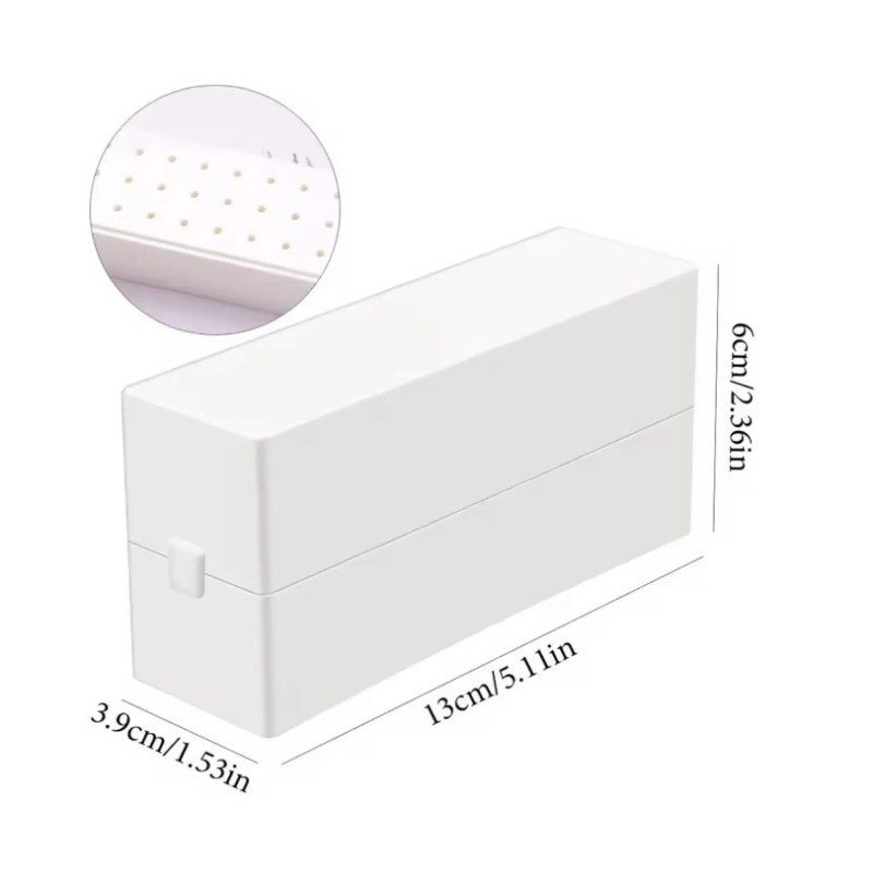 Біла підставка для зберігання фрез прямокутна