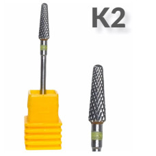 Твердосплавна насадка (фреза) для апаратного манікюру та педикюру, 1 шт. K2/ жовтий 