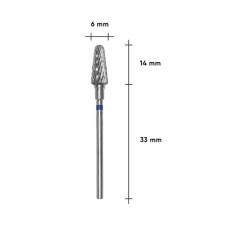 Фреза твердосплавна Staleks PRO Expert конус зрізаний синя (FT20B060/14), 6х14 мм