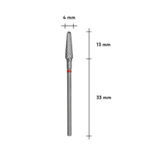 Фреза твердосплавна Staleks PRO Expert конус усічений червона (FT20R040/13), 4х13 мм