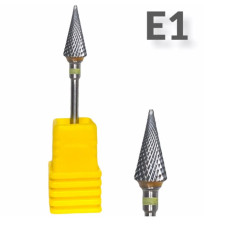 Твердосплавна насадка (фреза) для апаратного манікюру та педикюру, 1 шт. E1 / жовтий