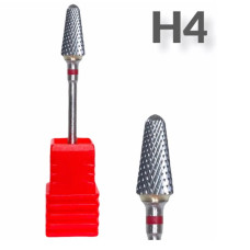 Твердосплавна насадка (фреза) для апаратного манікюру та педикюру, 1 шт. H4 / червоний 