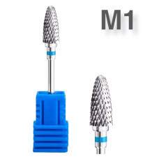Твердосплавна насадка (фреза) для апаратного манікюру та педикюру, 1 шт. М1 / синій