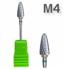 Твердосплавна насадка (фреза) для апаратного манікюру та педикюру, 1 шт. М4/зелений