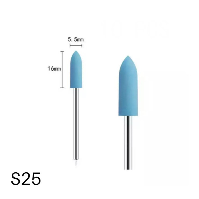 Силіконова фреза для шліфування та полірування нігтів та кутикули S25 (Блакитна «куля»)