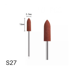 Силіконова фреза для шліфування та полірування нігтів та кутикули S27 (Коричнева «куля»)