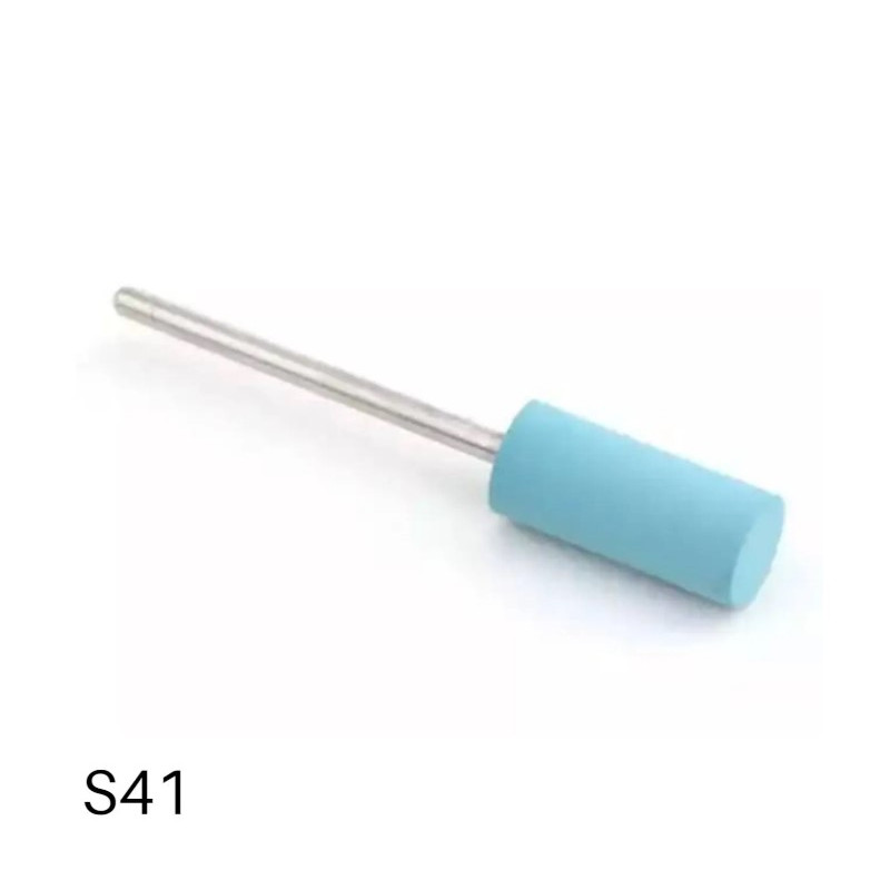 Силіконова фреза для шліфування та полірування нігтів та кутикули S41 (Блакитний циліндр)