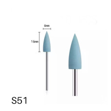 Силіконова фреза для шліфування та полірування нігтів та кутикули S51 (Блакитний загострений конус)