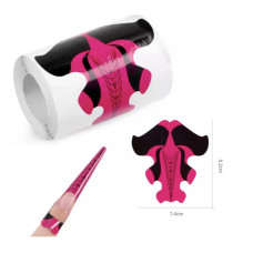 Нижні паперові форми для моделювання нігтів (Малинові), 300 шт.