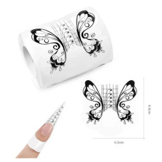 Шаблони для нарощування "Метелик" чорно-білі, 500 шт.