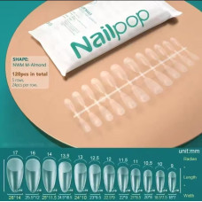 Гелеві тіпси Nailpop NWM M-Almond (матові) — 120 шт/уп