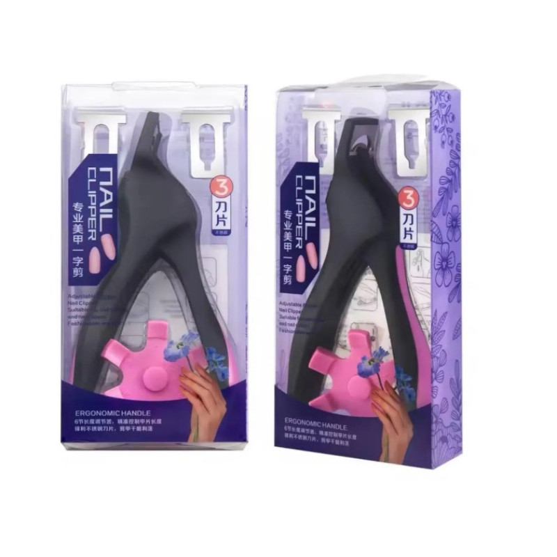 Типсоріз (каттер) для обрізання типс та штучних нігтів - з регулятором довжини зрізу та змінними лезами