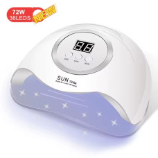 Професійна UV/LED лампа для нігтів SUN X19 Max 72 Вт — з LCD-дисплеєм, таймером (30/60/90 сек.) 1 шт. 350 грн. (коробка не підписана)